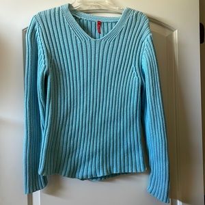 Hanna Andersson Aqua Blue ready for spring sweater